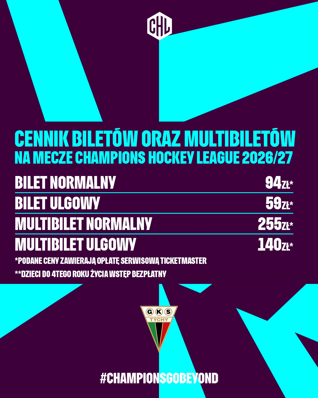 Multibilety oraz bilety na spotkania Champions Hockey League